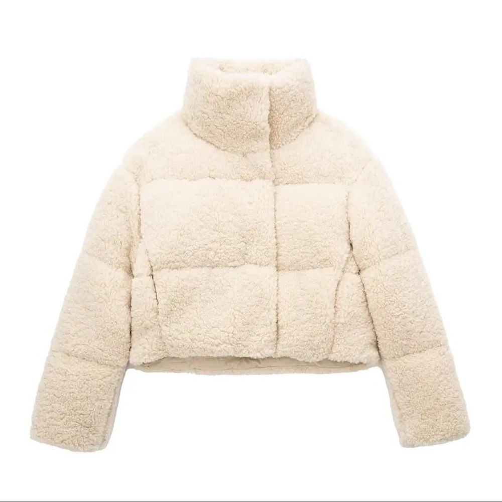 NWT Teddy Bear Jacket in Beige - Picture 3 of 4